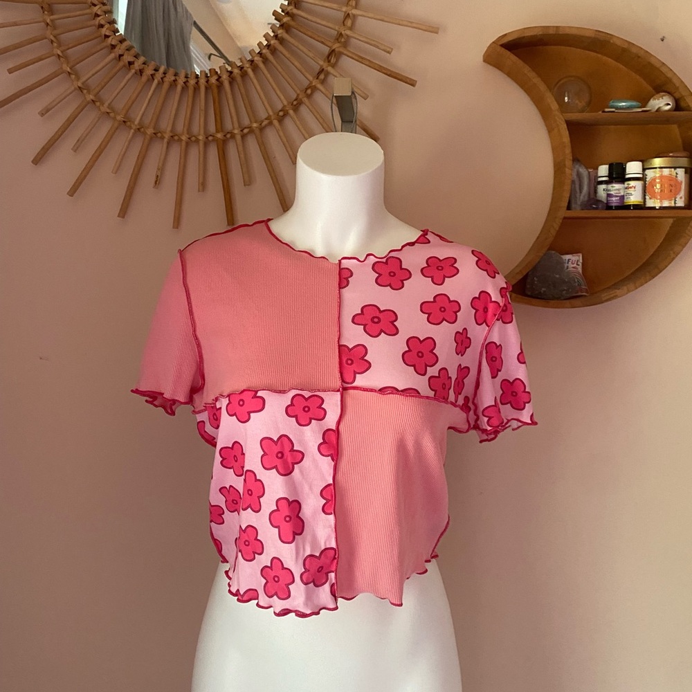 Pink floral top Shein XL